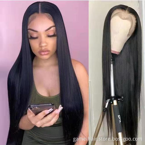 Wholesale  Unprocessed Raw Remy Lace Frontal Wig Virgin Cuticle Aligned Peruvian Human Hair Front Lace Front Wigs